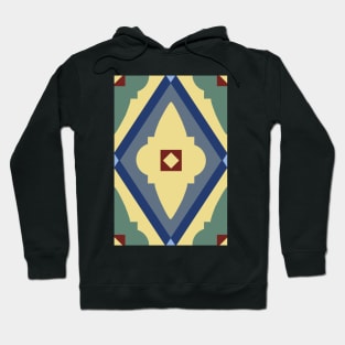 Abstract geometric diamond pattern yellow, green and blue Hoodie